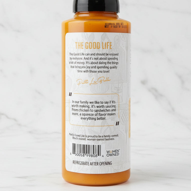 A squeeze bottle of Patti LaBelle's Dipping Sauce